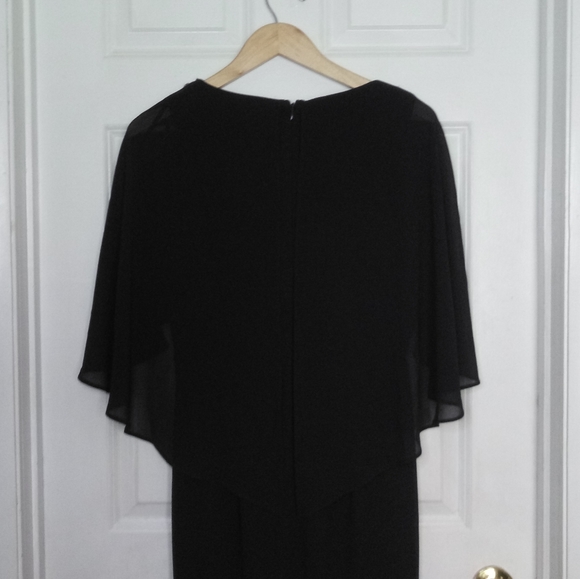 New Vince Camuto Navy Beaded Neckline Capelet Gown Size 6 - Picture 8 of 14